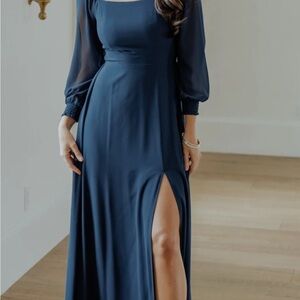 Elegant Navy Blue Women's Dress